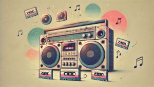 boombox 80s retro style