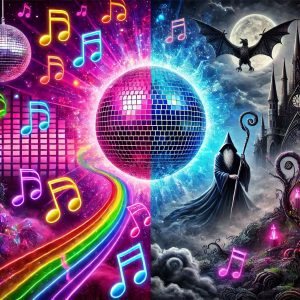 disco and gothic imagery
