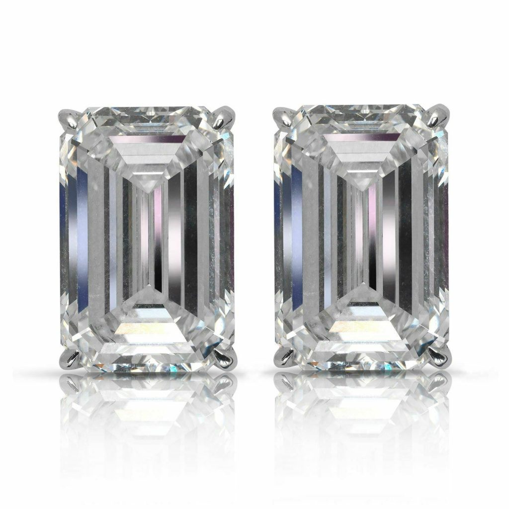Hepburn 23 Carat Emerald Cut Diamond Stud Earrings